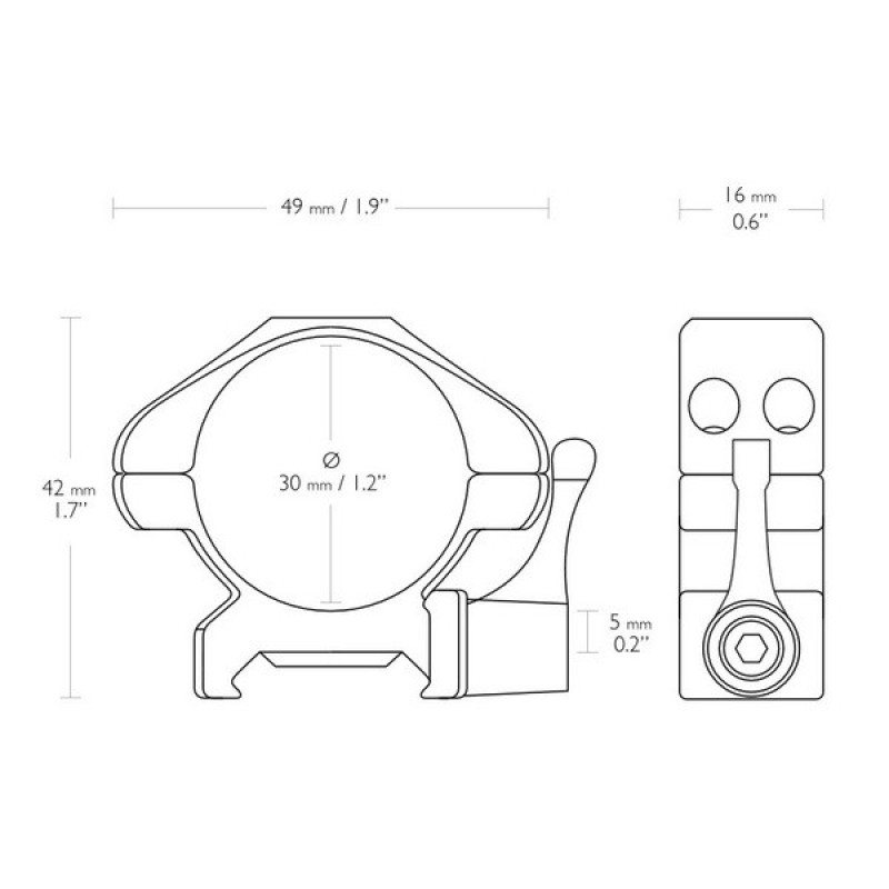 Кольцо Hawke Precision Fast Release 30mm/Weaver/Low (23015)