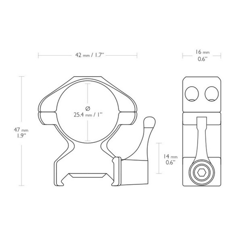 Кольцо Hawke Precision Fast Release 1