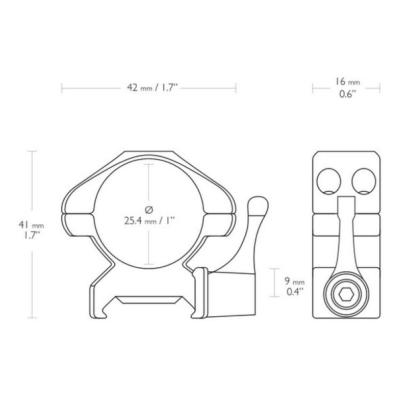Кільця Hawke Precision Fast Release 1