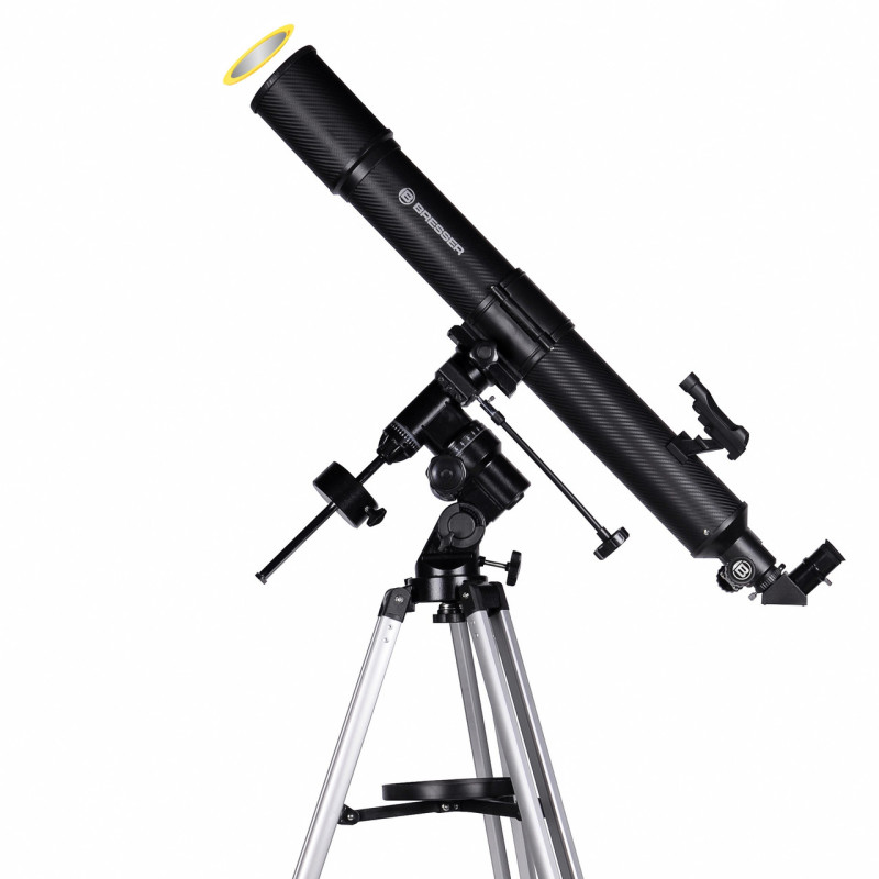 Телескоп Bresser Quasar 80/900 EQ Refractor Solar Carbon із сонячним фільтром та адаптером для смартфона