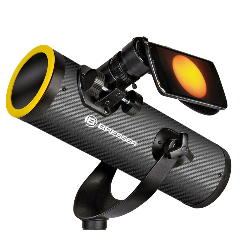 Телескоп Bresser Solarix 76/350 AZ Carbon із сонячним фільтром та адаптером для смартфону (4676359)