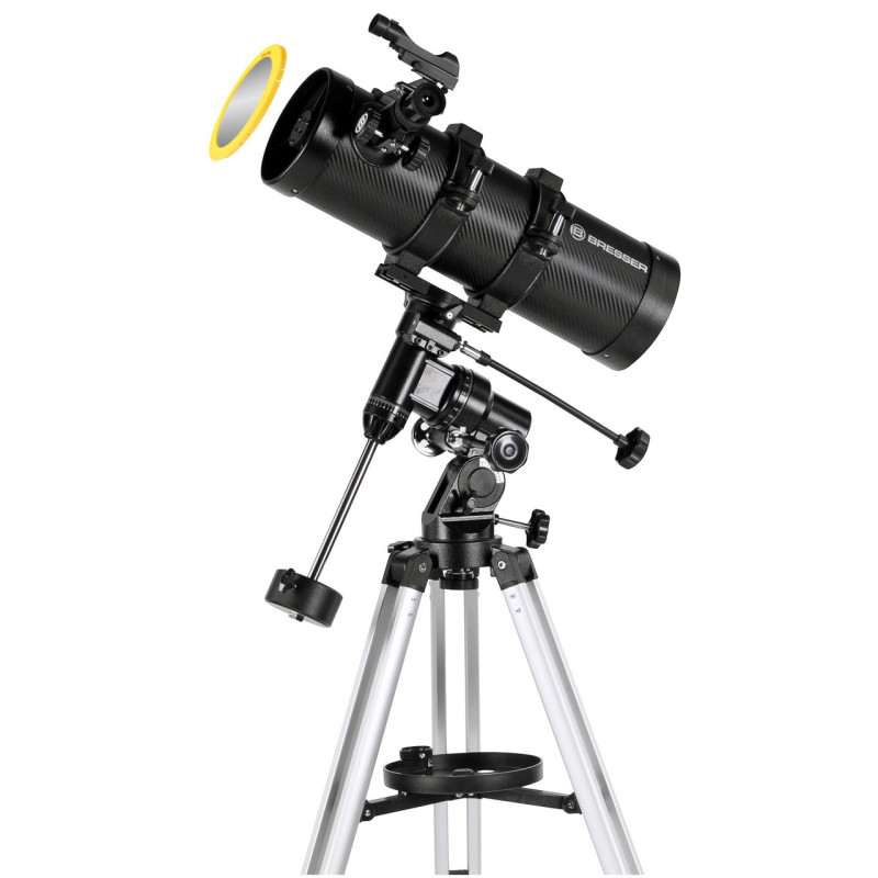 Телескоп Bresser Pluto II 114/500 EQ Carbon із сонячним фільтром та адаптером для смартфону (4614500)