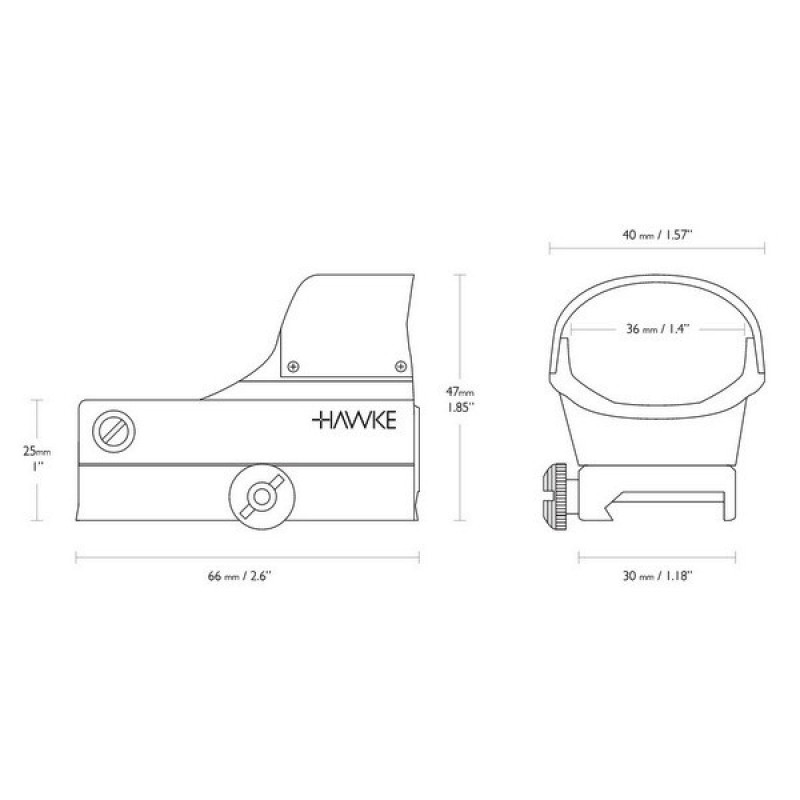 Приціл коліматорний Hawke RD1x WP Digital Control Wide View (Weaver) Refurbished