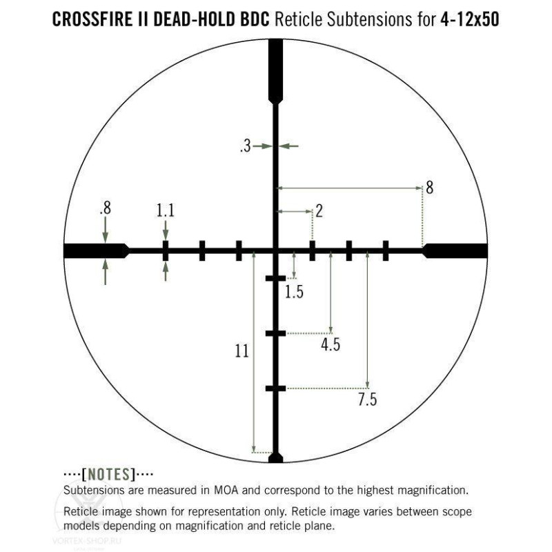 Приціл оптичний Vortex Crossfire II 4-12x50 AO BDC (CF2-31023)
