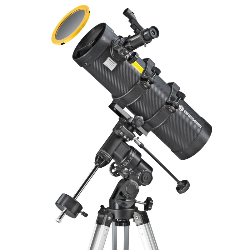 Телескоп Bresser Spica 130/1000 EQ3 Reflector Solar Carbon із сонячним фільтром та адаптером для смартфона