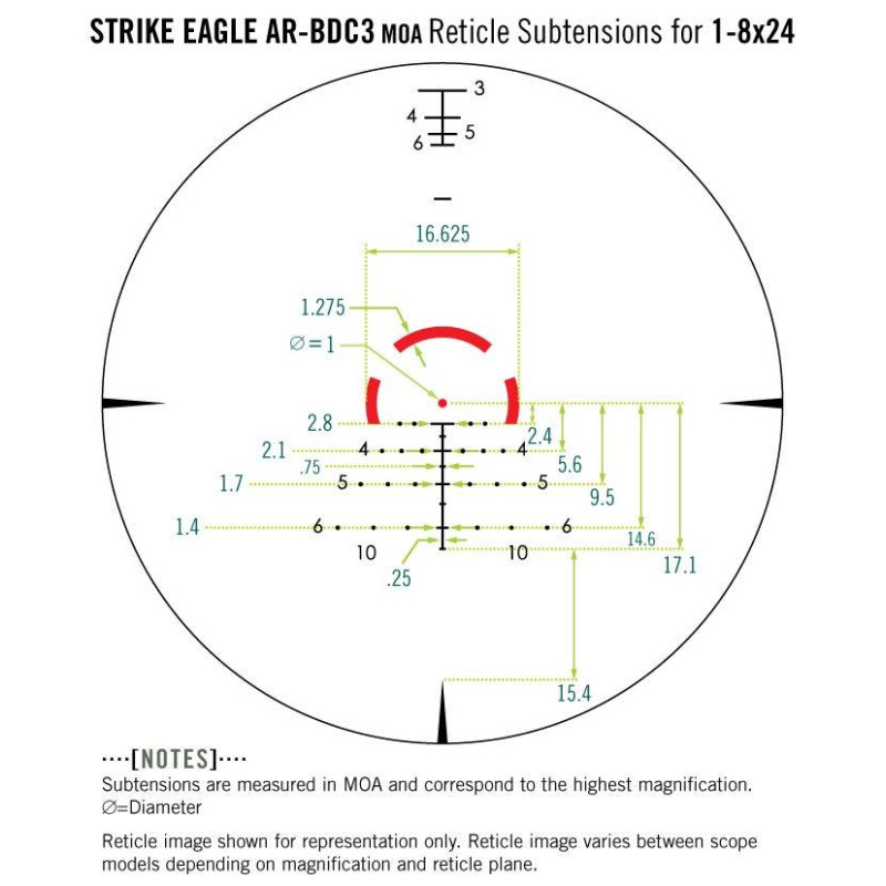 Прицел оптический Vortex Strike Eagle 1-8x24 (AR-BDC3 IR) (SE-1824-2)