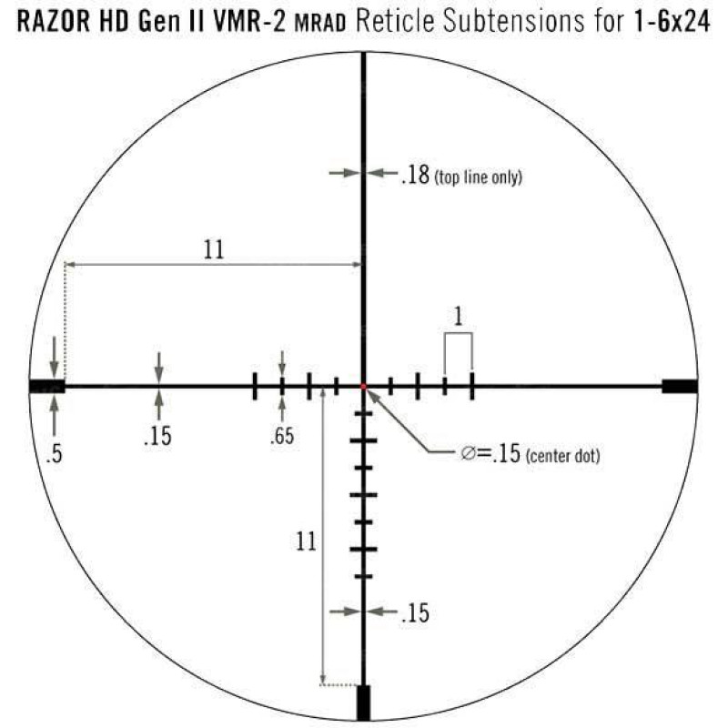 Прицел оптический Vortex Razor HD Gen II-E 1-6x24 VMR-2 MRAD (RZR-16009)