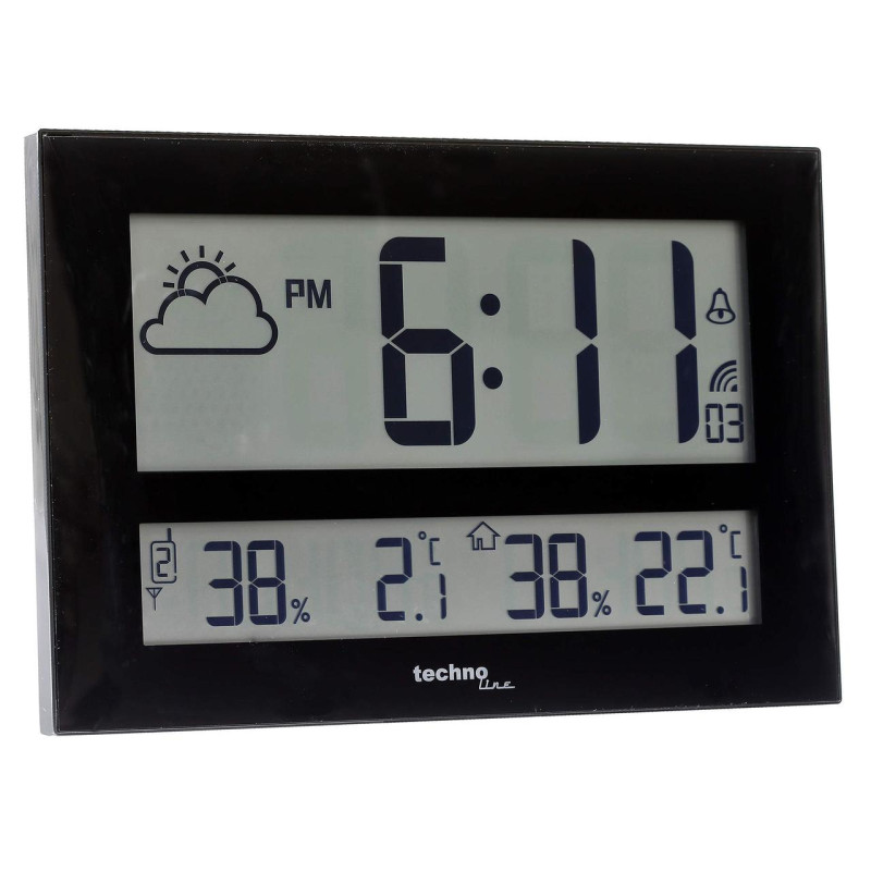 Часы настенные Technoline WS8011 Black (WS8011)