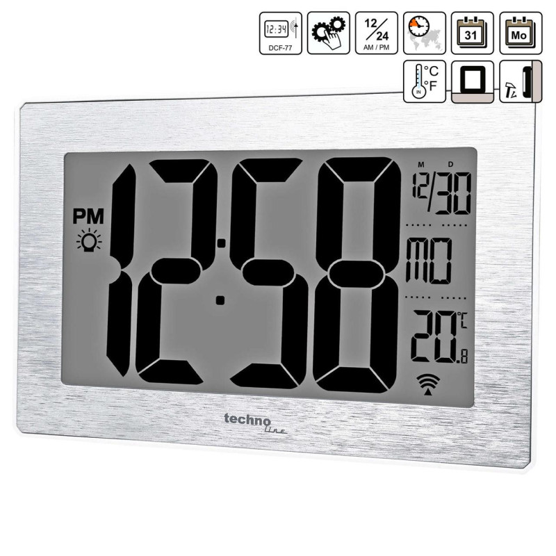 Настінний годинник Technoline WS8019 Silver (WS8019)