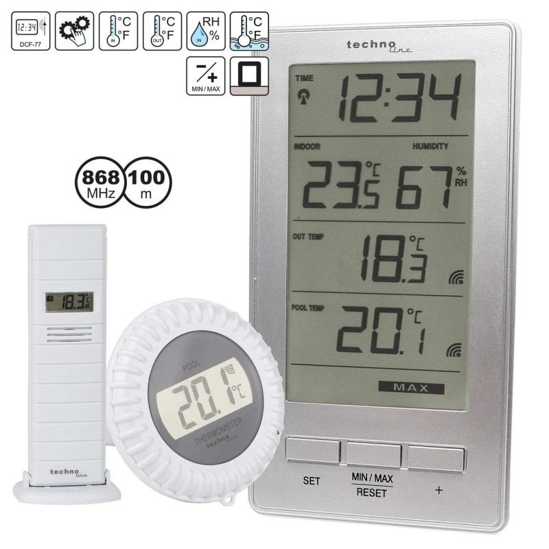 Термогігрометр Technoline WS9069 IT Silver (WS9069)
