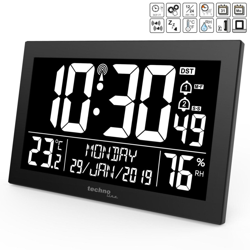 Настінний годинник Technoline WS8017 Black (WS8017)
