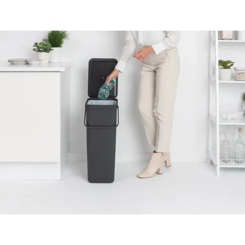 Відро для сміття Brabantia Sort&Go, 40 л, темно-сірий (251047)