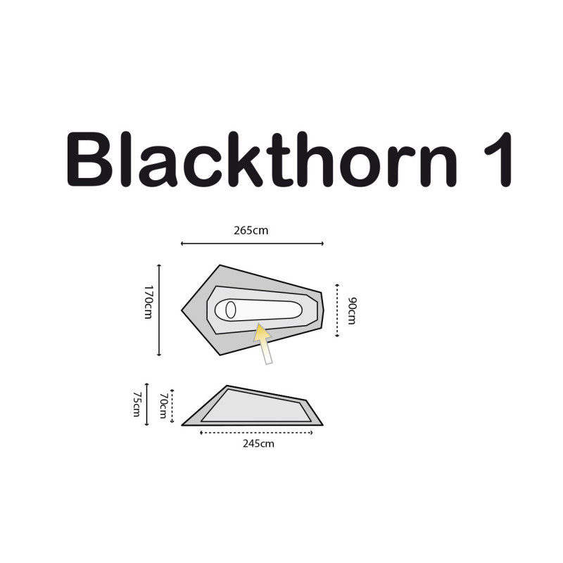 Палатка одноместная Highlander Blackthorn 1 HMTC (TEN131-HC)
