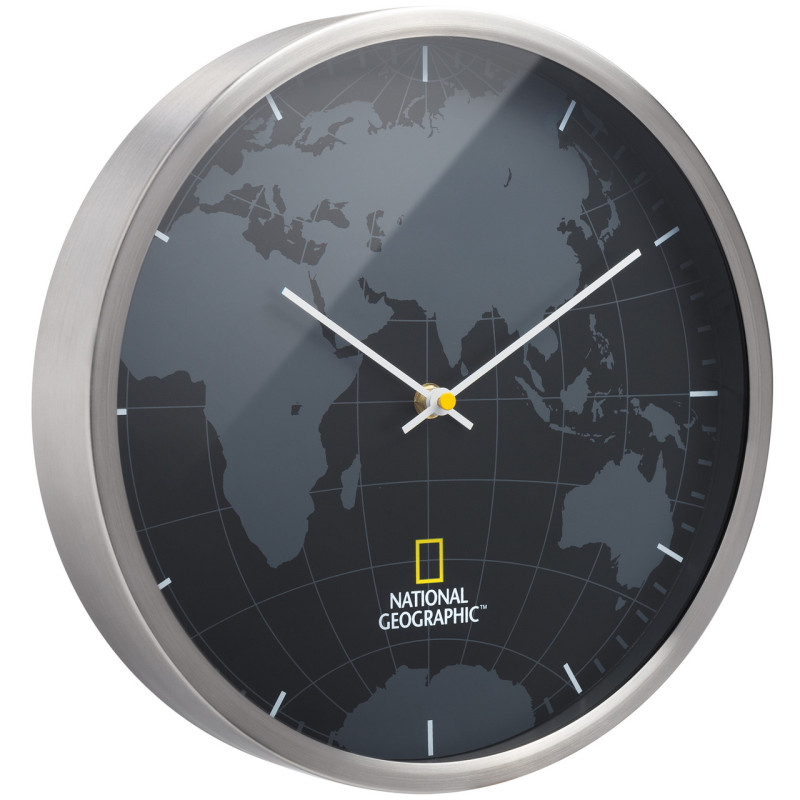 Годинник настінний National Geographic World Map Aluminium (9080000)