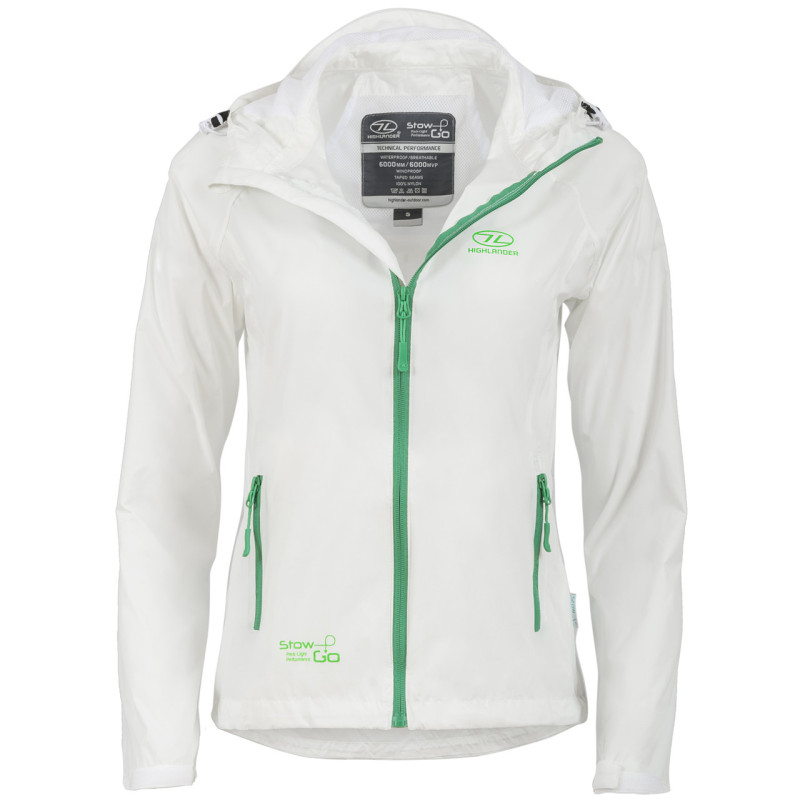 Жіноча вітровка Highlander Stow & Go Pack Away Rain Jacket 6000 mm White S (JAC077L-WE-S)