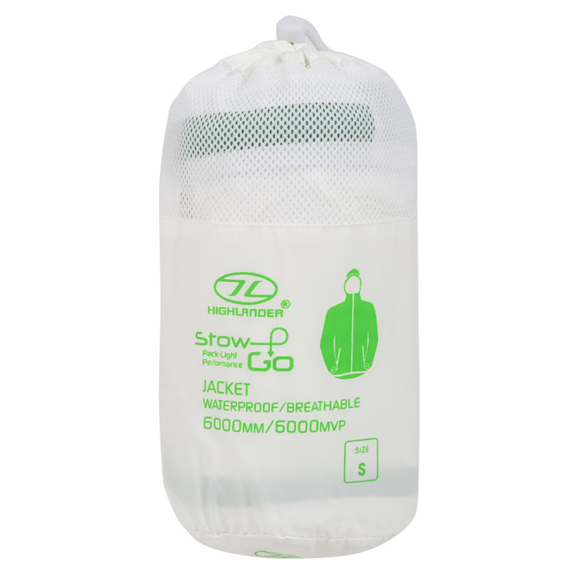 Жіноча вітровка Highlander Stow & Go Pack Away Rain Jacket 6000 mm White S (JAC077L-WE-S)