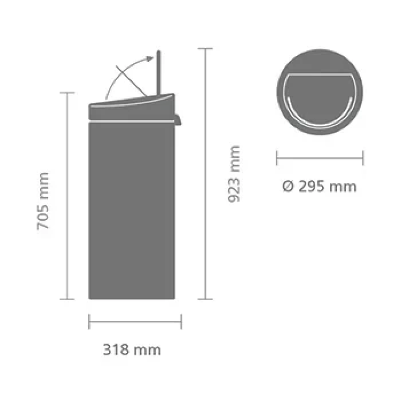 Бак для сміття Brabantia TOUCH BIN NEW, об'єм 30 л, бежевий (149986)