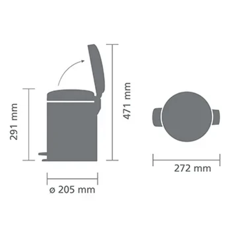Бак для сміття Brabantia PEDAL BIN NEWICON, об'єм 5 л, бежевий (149900)