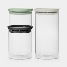 Набір ємностей з кришками для сипучих продуктів Brabantia, об'єм 0,3/0,6/1,1 л, 3 предмети (100550)