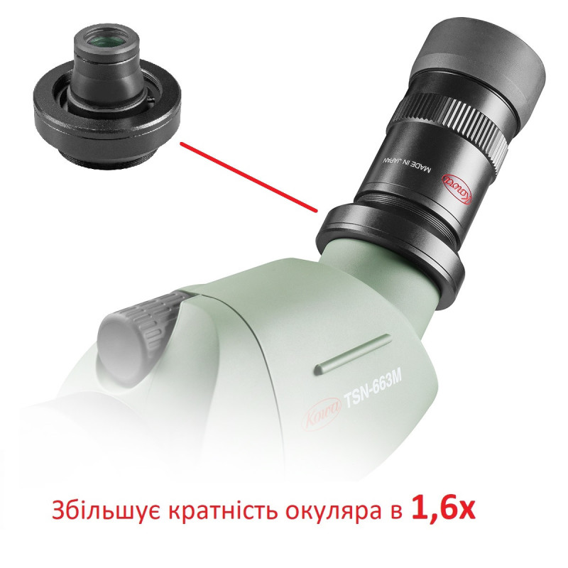 Збільшувач окуляра до підзорних труб Kowa TSN-EX16 1.6 Extender TSN880/770 (11291)
