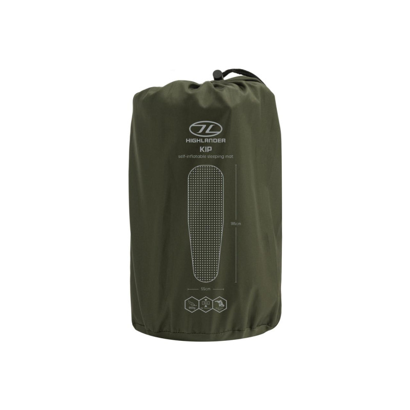 Килимок самонадувний Highlander Kip Self-inflatable Sleeping Mat 3 cm Olive (SM126-OG)