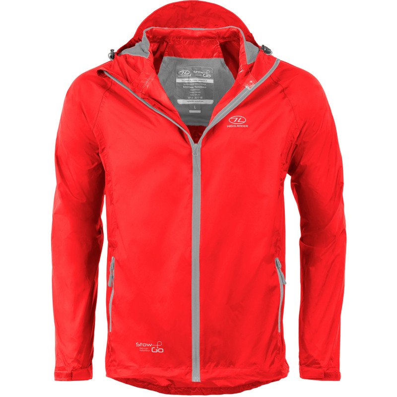 Вітрівка чоловіча Highlander Stow & Go Pack Away Rain Jacket 6000 mm Red XL (JAC077-RD-XL)