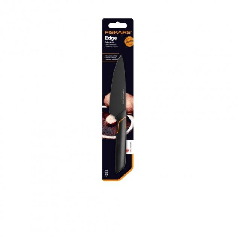 Кухонний ніж Fiskars EDGE Deba 12 см, рукоять чорна ABS пластик (1003096)