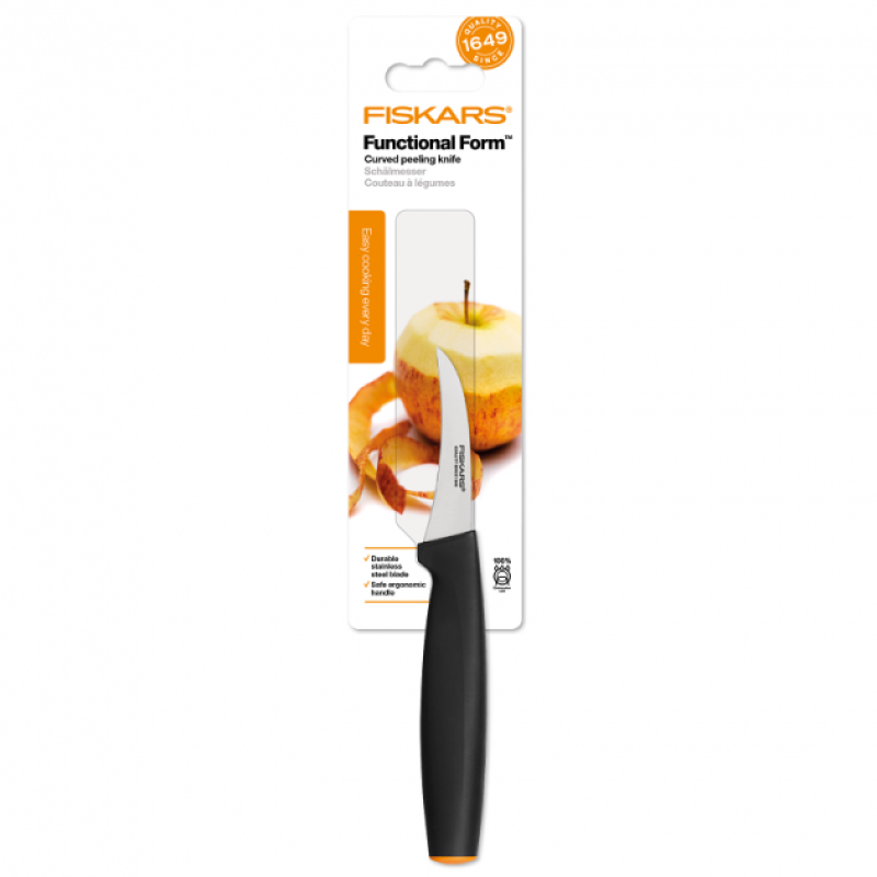 Кухонний ніж Fiskars Functional Form для овочів/фруктів 7 см, рукоять чорна сантопрен (1014206)
