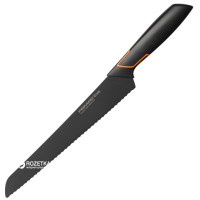 Кухонний ніж Fiskars EDGE для хліба, 23 см, рукоять чорна ABS пластик (1003093)