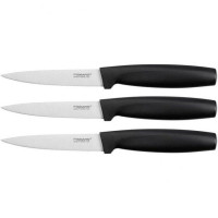 Набір ножів Fiskars Functional Form, 3 предмети, рукоять чорна сантопрен (1014276)