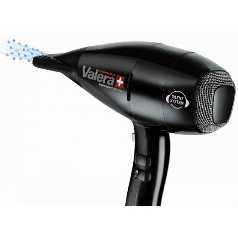 Фен професійний Valera Swiss Silent 6500 Ionic Rotocord, чорний, супер-тихий, потужний, екстра-легкий,
