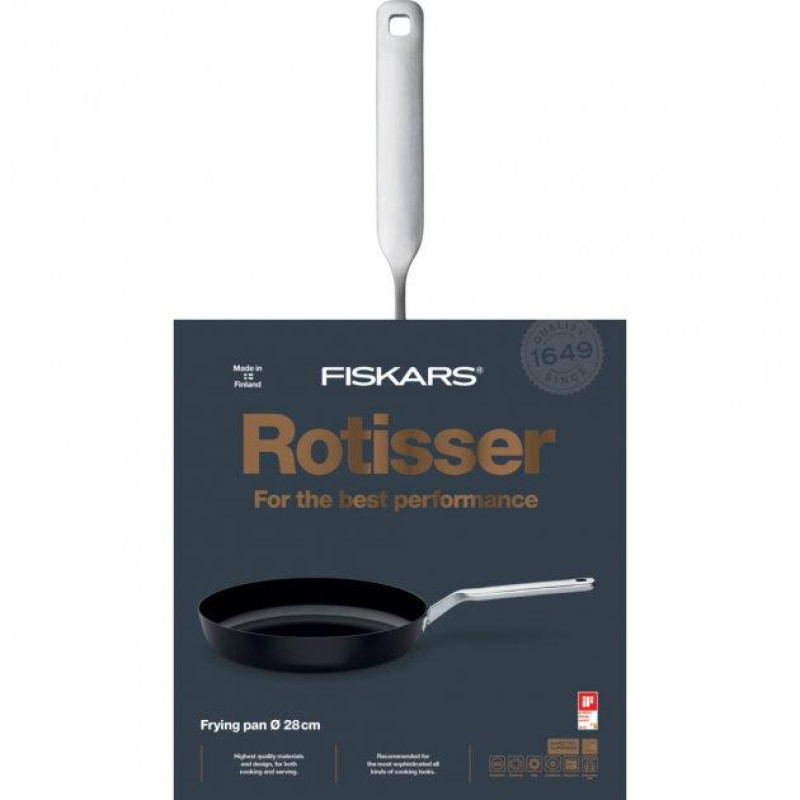 Сковорода Fiskars Rotisser, Ø 28 см, чорна (1023750)