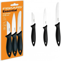 Набір ножів Fiskars Essential, 3 предмети, рукоять чорна поліпропілен (1023785)