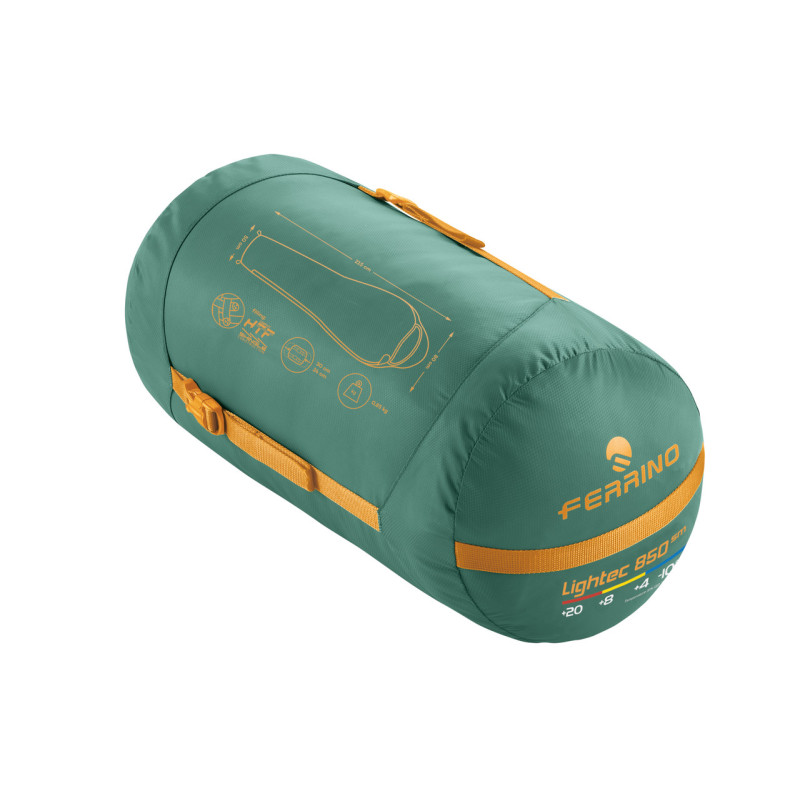 Спальний мішок Ferrino Lightec SM 850/+4°C Green/Yellow Left (86651IVV)