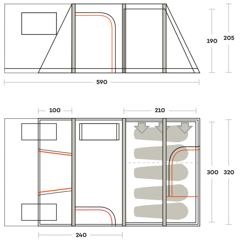 Палатка пятиместная Ferrino Altair 5 White/Grey (92169IWW)