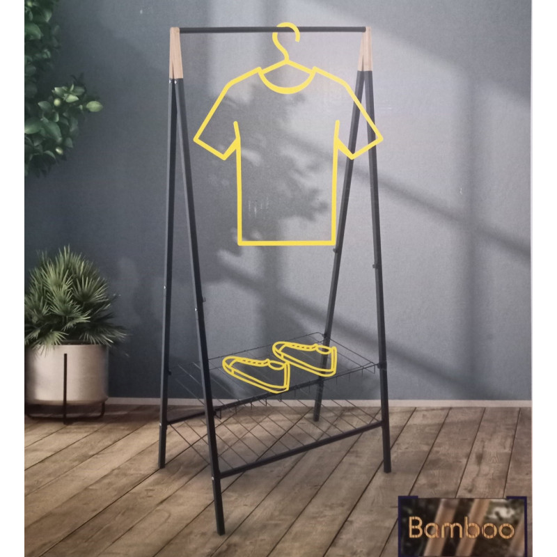 Стійка для одягу Casa Si Garment Rack Bamboo Black (CS92308W04)