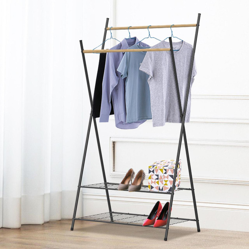 Стійка для одягу Casa Si Garment Rack Bamboo Black (CS92309W04)