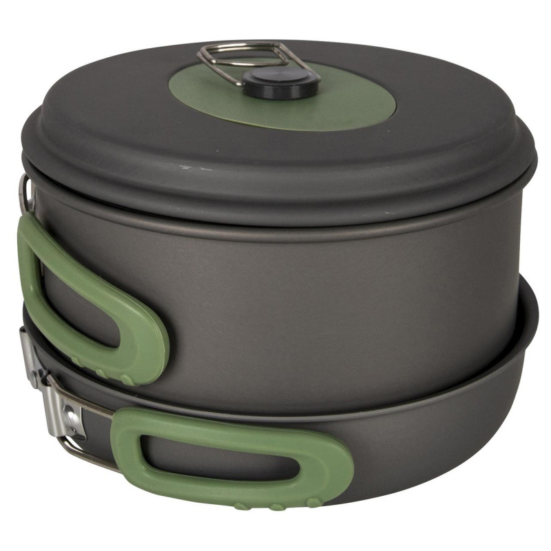 Набір посуду Bo-Camp Explorer 3 Pieces Hard Anodized Grey/Green (2200239)