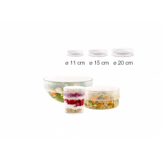 Набір силіконових кришок Lekue Reusable Flexible Lids 11,15, 20 см (881985)