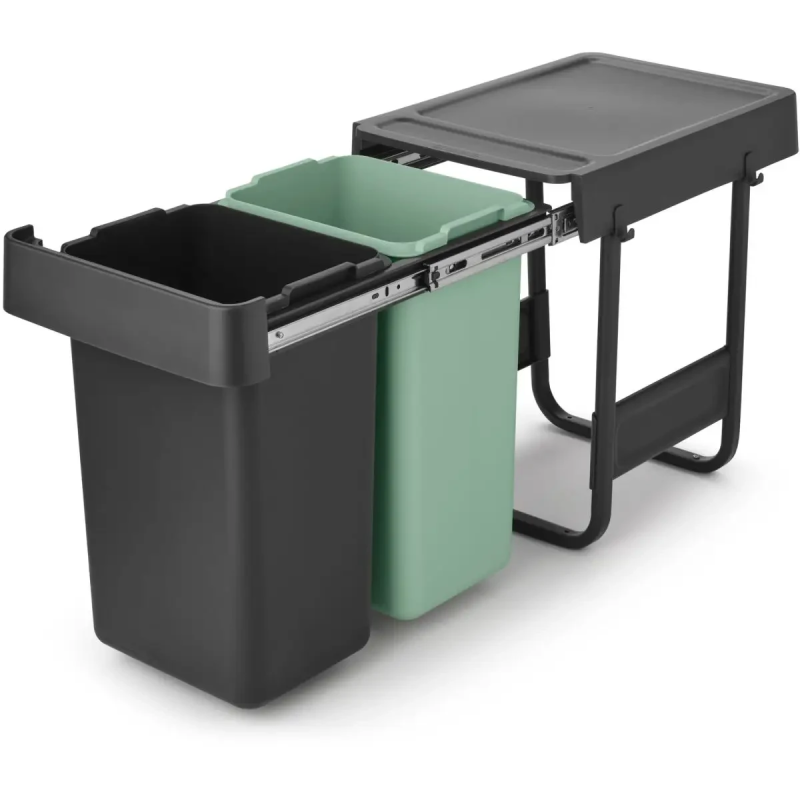 Бак для сміття Brabantia Brabantia Sort&Go 2шт x 30 л, темно-сірий+зелений (232527)