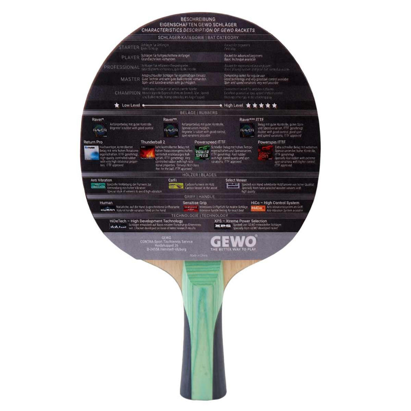 Ракетка для настольного тенниса Gewo CS Energy Carbon Pro FL (1057500001)