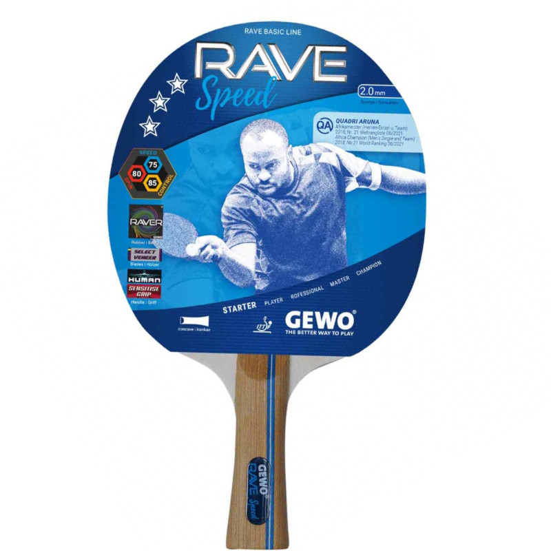 Набор для настольного тенниса Gewo Rave Speed ​​2 Bats 3 Balls (86080000)
