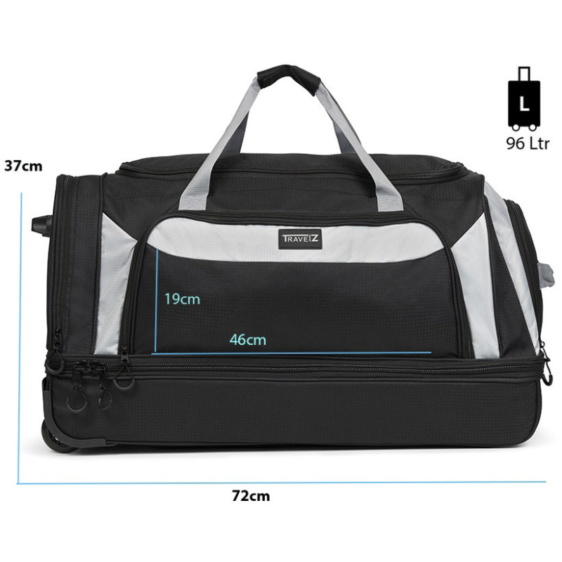 Сумка дорожня на колесах TravelZ Wheelbag Doubleloader black  (603098)