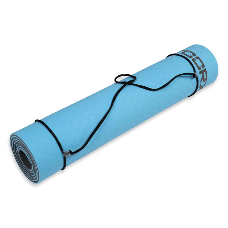 Килимок спортивний Toorx Yoga Professional TPE 183 х 60 х 0,6 см для йоги та фітнесу Azzurro/Antracite