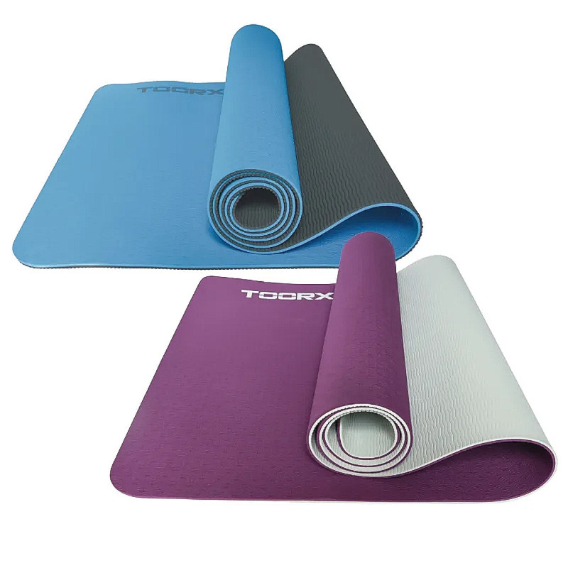 Килимок спортивний Toorx Yoga Professional TPE 183 х 60 х 0,6 см для йоги та фітнесу Burgundi/Perla (MAT-184)