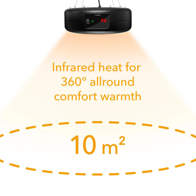 Обігрівач інфрачервоний Trotec IR 1550 SC 1500W + LED Black (1410003812)