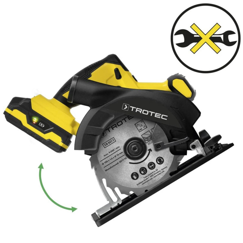 Пила циркулярна акумуляторна Trotec PCSS 10-20V + кейс (4430000110)