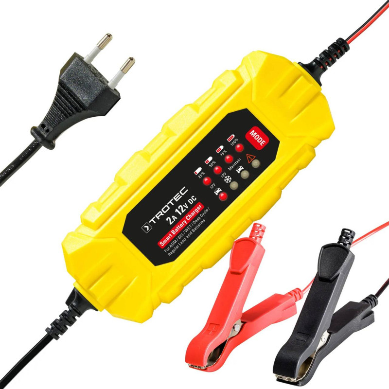 Зарядний пристрій для автомобільного акумулятора Trotec PBCS 2A, 12V, 4-60Ah (4675000001)