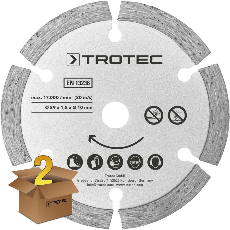 Диск відрізний алмазний Trotec 2 Diamond 89х10х1,8 (2 шт) (6215001302)