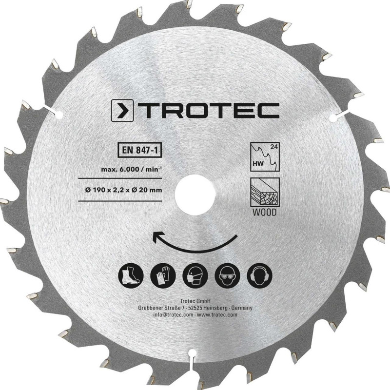 Диск пильный Trotec 190х20х2,2 HW24 Wood (3 шт) (6215001330)
